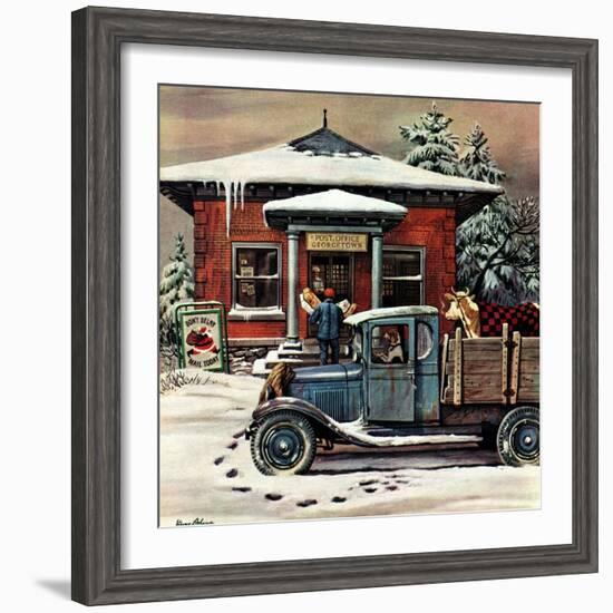 "Rural Post Office at Christmas," December 13, 1947-Stevan Dohanos-Framed Giclee Print