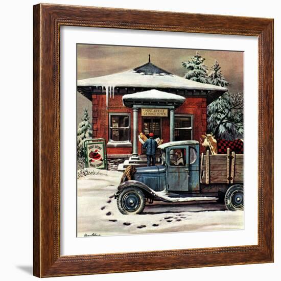 "Rural Post Office at Christmas," December 13, 1947-Stevan Dohanos-Framed Giclee Print