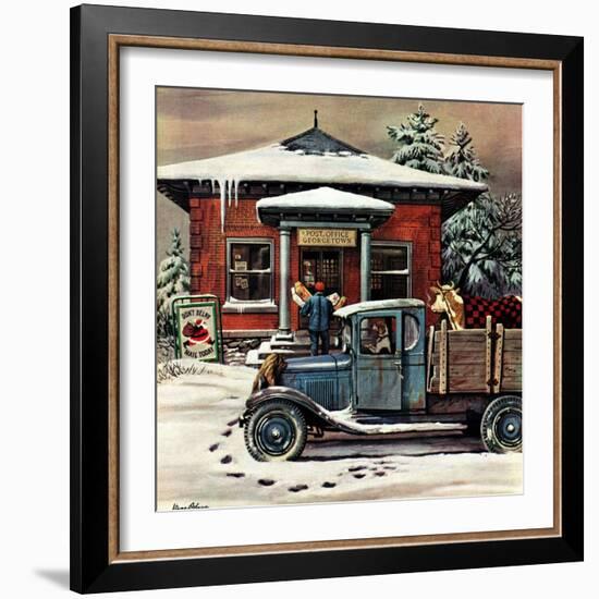 "Rural Post Office at Christmas," December 13, 1947-Stevan Dohanos-Framed Giclee Print