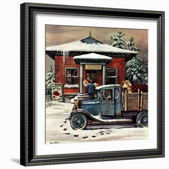 "Rural Post Office at Christmas," December 13, 1947-Stevan Dohanos-Framed Giclee Print