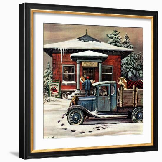 "Rural Post Office at Christmas," December 13, 1947-Stevan Dohanos-Framed Giclee Print