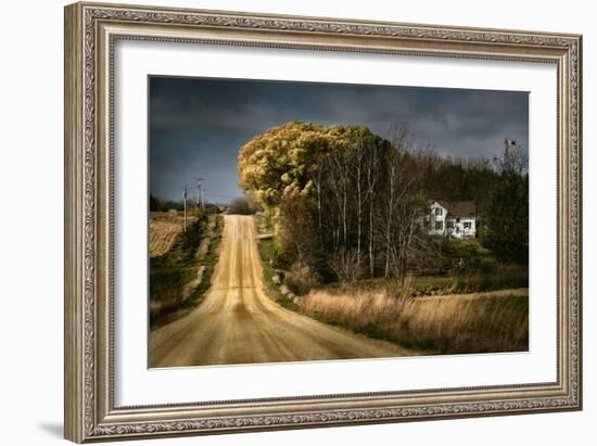 Rural Road Disappearing into Distance in USA-Jody Miller-Framed Photographic Print