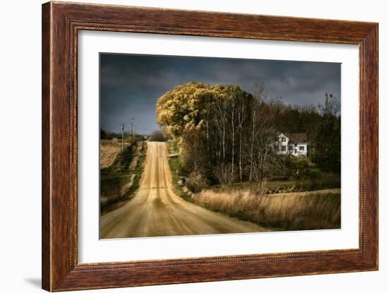 Rural Road Disappearing into Distance in USA-Jody Miller-Framed Photographic Print