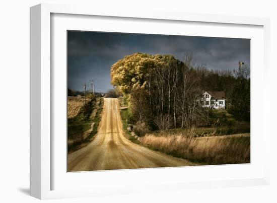 Rural Road Disappearing into Distance in USA-Jody Miller-Framed Photographic Print