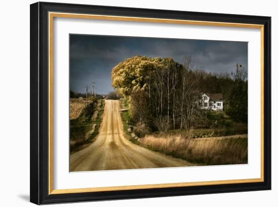 Rural Road Disappearing into Distance in USA-Jody Miller-Framed Photographic Print