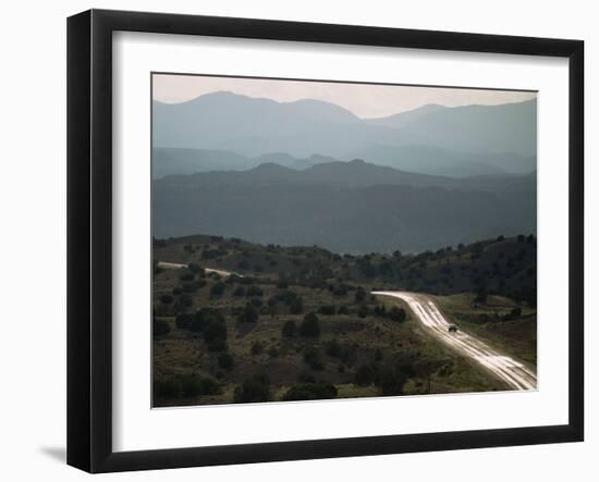 Rural Road Through Mountains at Dusk, New Mexico, United States of America, North America-Woolfitt Adam-Framed Photographic Print