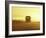 Rural School Bus Driving Along Dusty Country Road, Oregon, USA-William Sutton-Framed Photographic Print