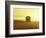 Rural School Bus Driving Along Dusty Country Road, Oregon, USA-William Sutton-Framed Photographic Print