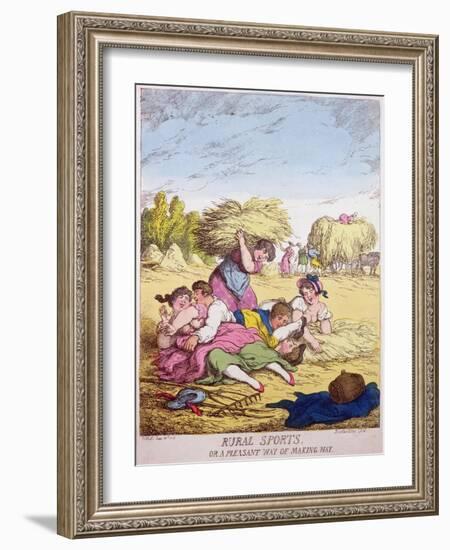 Rural Sports or a Pleasant Way of Making Hay, 1814-Thomas Rowlandson-Framed Giclee Print