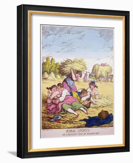 Rural Sports or a Pleasant Way of Making Hay, 1814-Thomas Rowlandson-Framed Giclee Print