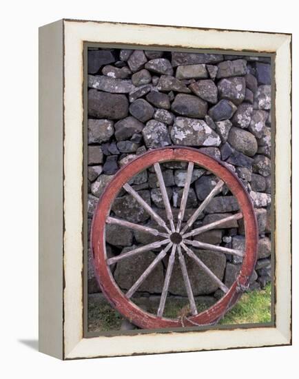 Rural Stone Wall and Wheel, Kilmuir, Isle of Skye, Scotland-Gavriel Jecan-Framed Premier Image Canvas