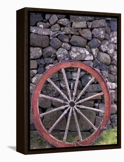 Rural Stone Wall and Wheel, Kilmuir, Isle of Skye, Scotland-Gavriel Jecan-Framed Premier Image Canvas