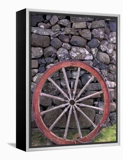 Rural Stone Wall and Wheel, Kilmuir, Isle of Skye, Scotland-Gavriel Jecan-Framed Premier Image Canvas