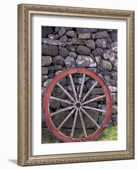 Rural Stone Wall and Wheel, Kilmuir, Isle of Skye, Scotland-Gavriel Jecan-Framed Photographic Print