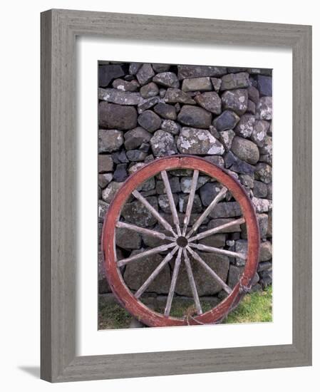 Rural Stone Wall and Wheel, Kilmuir, Isle of Skye, Scotland-Gavriel Jecan-Framed Photographic Print