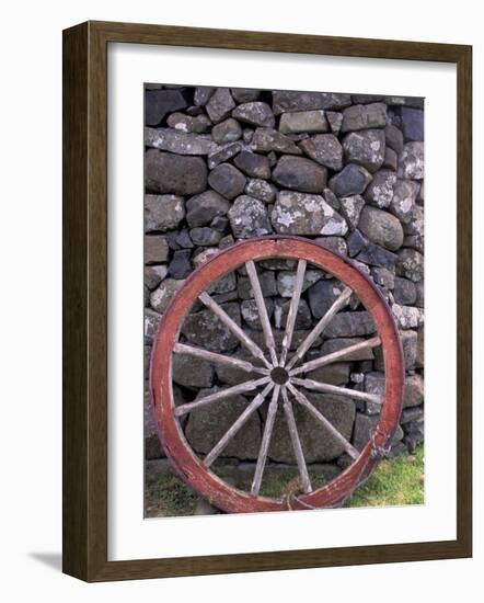 Rural Stone Wall and Wheel, Kilmuir, Isle of Skye, Scotland-Gavriel Jecan-Framed Photographic Print