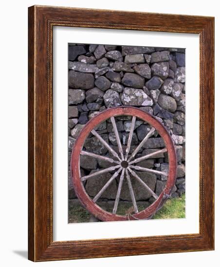 Rural Stone Wall and Wheel, Kilmuir, Isle of Skye, Scotland-Gavriel Jecan-Framed Photographic Print