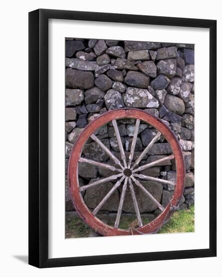 Rural Stone Wall and Wheel, Kilmuir, Isle of Skye, Scotland-Gavriel Jecan-Framed Photographic Print