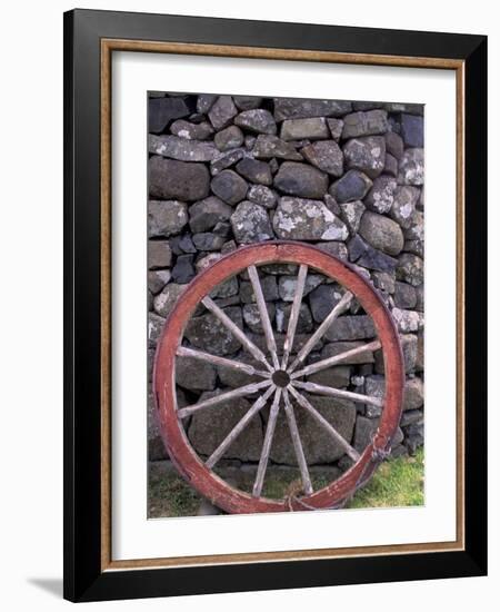 Rural Stone Wall and Wheel, Kilmuir, Isle of Skye, Scotland-Gavriel Jecan-Framed Photographic Print