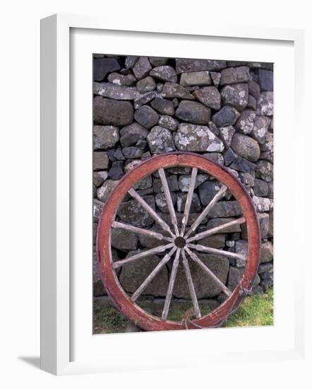 Rural Stone Wall and Wheel, Kilmuir, Isle of Skye, Scotland-Gavriel Jecan-Framed Photographic Print