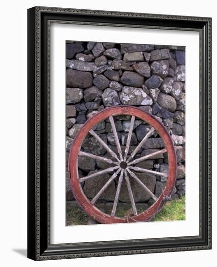 Rural Stone Wall and Wheel, Kilmuir, Isle of Skye, Scotland-Gavriel Jecan-Framed Photographic Print