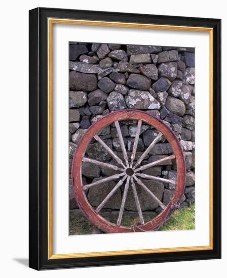 Rural Stone Wall and Wheel, Kilmuir, Isle of Skye, Scotland-Gavriel Jecan-Framed Photographic Print