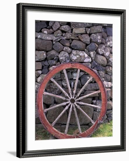 Rural Stone Wall and Wheel, Kilmuir, Isle of Skye, Scotland-Gavriel Jecan-Framed Photographic Print