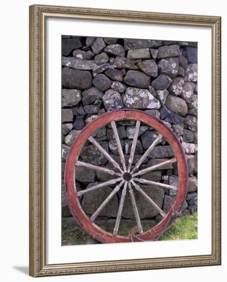 Rural Stone Wall and Wheel, Kilmuir, Isle of Skye, Scotland-Gavriel Jecan-Framed Photographic Print