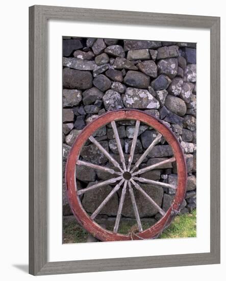 Rural Stone Wall and Wheel, Kilmuir, Isle of Skye, Scotland-Gavriel Jecan-Framed Photographic Print