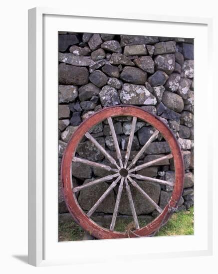 Rural Stone Wall and Wheel, Kilmuir, Isle of Skye, Scotland-Gavriel Jecan-Framed Photographic Print