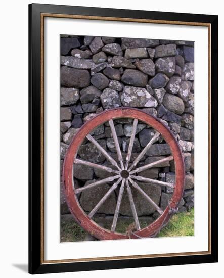 Rural Stone Wall and Wheel, Kilmuir, Isle of Skye, Scotland-Gavriel Jecan-Framed Photographic Print