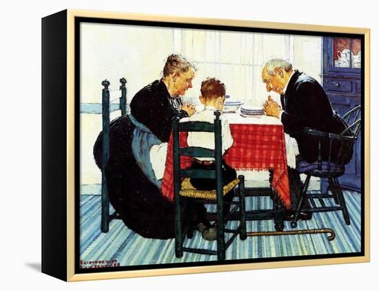 Rural Vacation (or Family Grace)-Norman Rockwell-Framed Premier Image Canvas