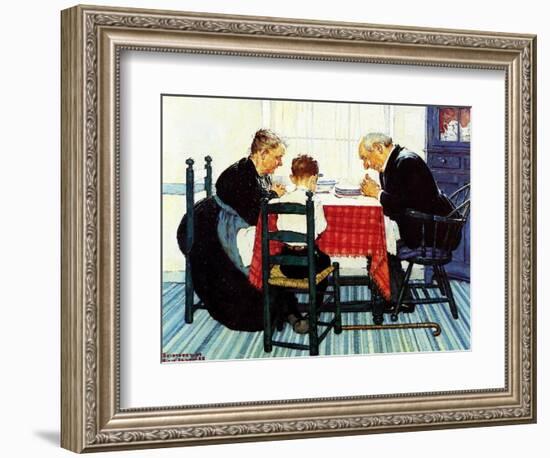 Rural Vacation (or Family Grace)-Norman Rockwell-Framed Giclee Print