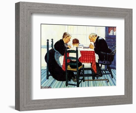 Rural Vacation (or Family Grace)-Norman Rockwell-Framed Giclee Print