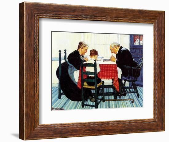 Rural Vacation (or Family Grace)-Norman Rockwell-Framed Giclee Print