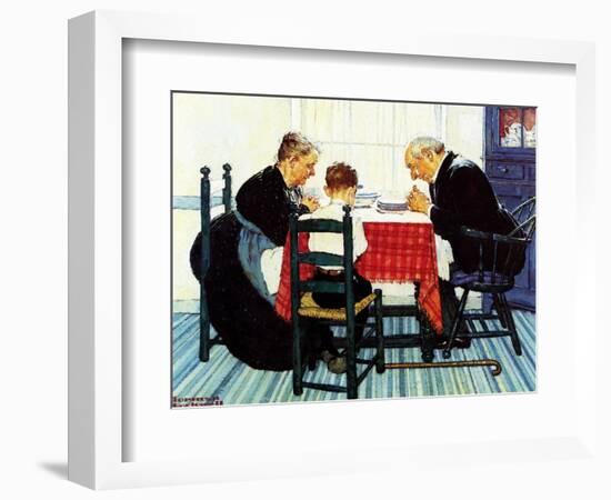 Rural Vacation (or Family Grace)-Norman Rockwell-Framed Giclee Print