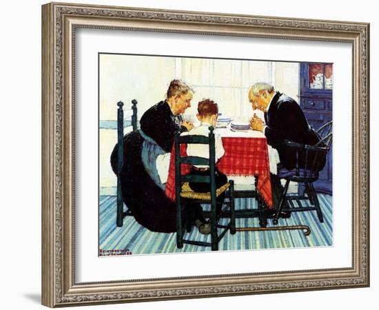 Rural Vacation (or Family Grace)-Norman Rockwell-Framed Giclee Print