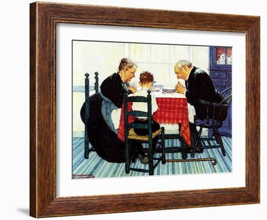 Rural Vacation (or Family Grace)-Norman Rockwell-Framed Giclee Print