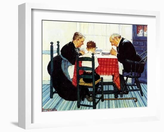 Rural Vacation (or Family Grace)-Norman Rockwell-Framed Giclee Print