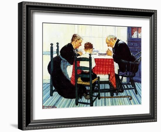 Rural Vacation (or Family Grace)-Norman Rockwell-Framed Giclee Print