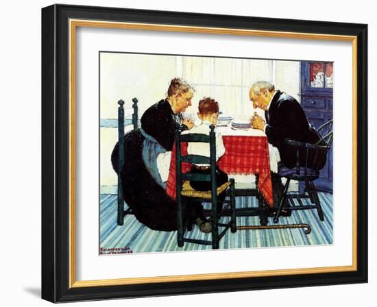 Rural Vacation (or Family Grace)-Norman Rockwell-Framed Giclee Print