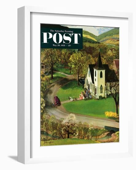 "Rural Wedding" Saturday Evening Post Cover, May 29, 1954-John Clymer-Framed Giclee Print