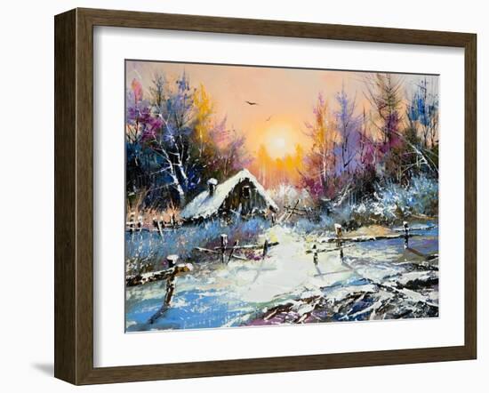 Rural Winter Landscape-balaikin2009-Framed Art Print