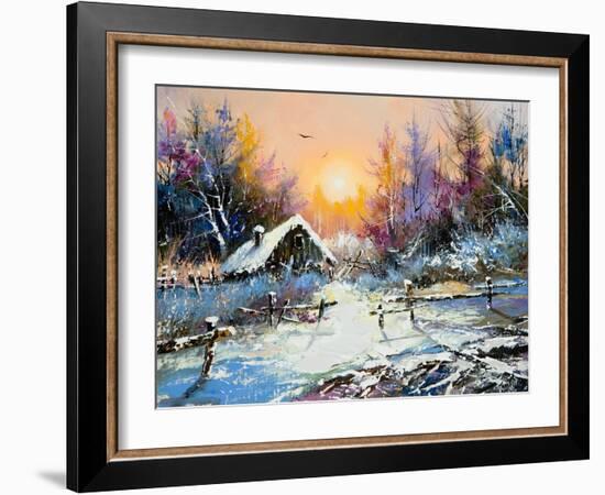 Rural Winter Landscape-balaikin2009-Framed Art Print