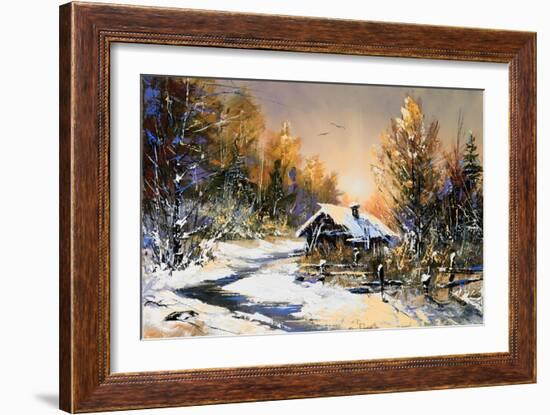 Rural Winter Landscape-balaikin2009-Framed Art Print