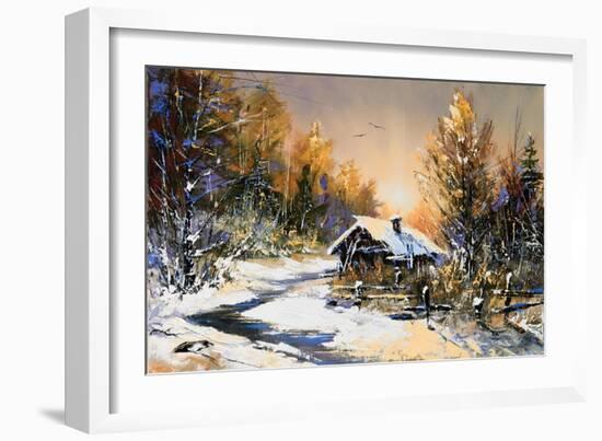 Rural Winter Landscape-balaikin2009-Framed Art Print