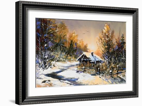 Rural Winter Landscape-balaikin2009-Framed Art Print