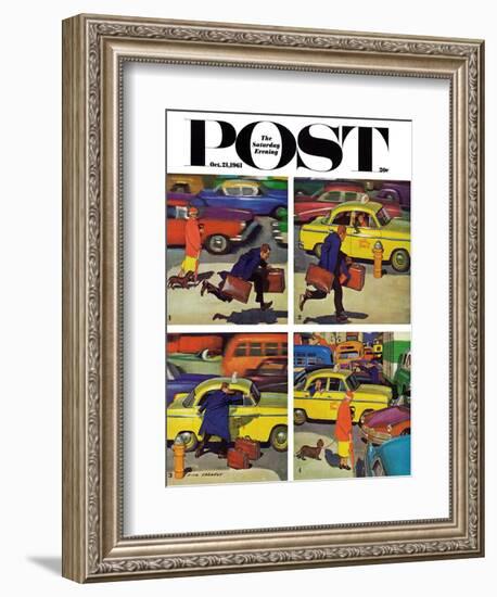 "Rush Hour (4 panel)," Saturday Evening Post Cover, October 21, 1961-Richard Sargent-Framed Giclee Print