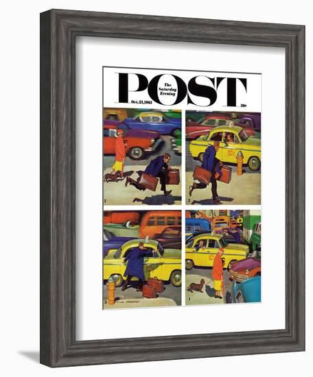 "Rush Hour (4 panel)," Saturday Evening Post Cover, October 21, 1961-Richard Sargent-Framed Giclee Print