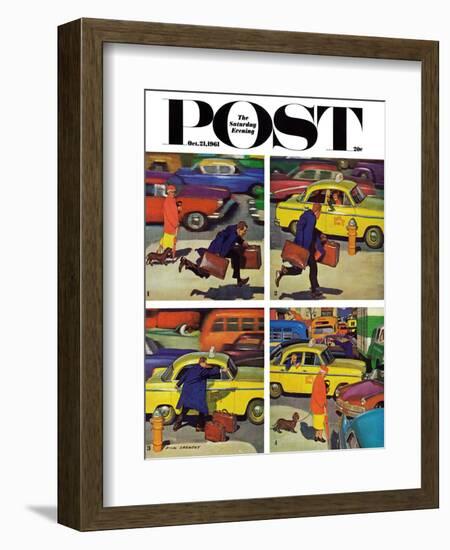 "Rush Hour (4 panel)," Saturday Evening Post Cover, October 21, 1961-Richard Sargent-Framed Giclee Print